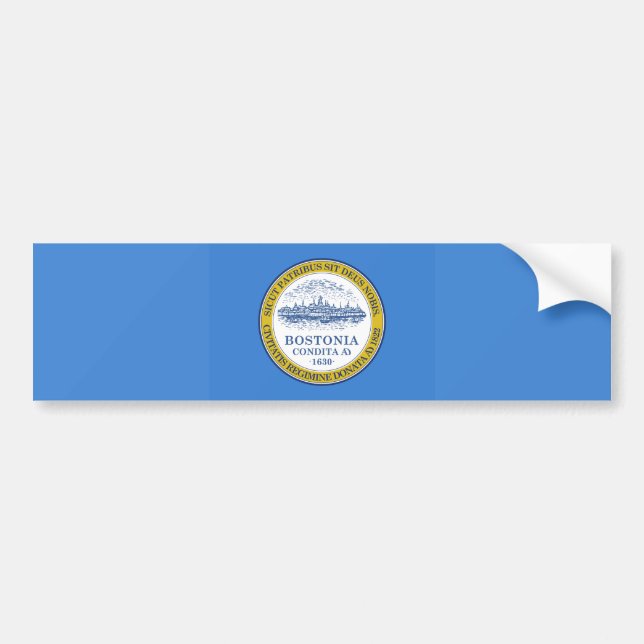 Autocollant De Voiture Drapeau de la ville de Boston (Massachusetts) (Devant)