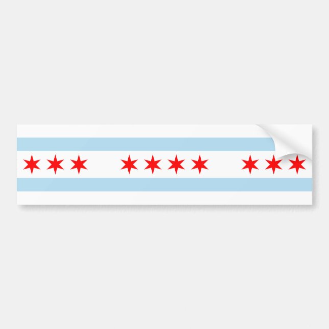 Autocollant De Voiture Drapeau de la ville de Chicago (Illinois) (Devant)