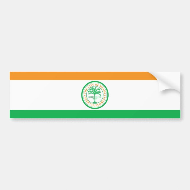Autocollant De Voiture Drapeau de la ville de Miami (Floride) (Devant)