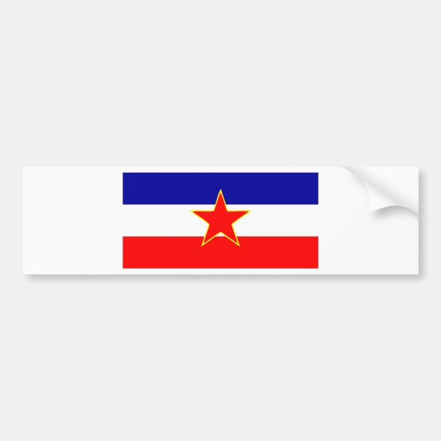 AUTOCOLLANT DE VOITURE DRAPEAU DE LA YOUGOSLAVIE (Devant)