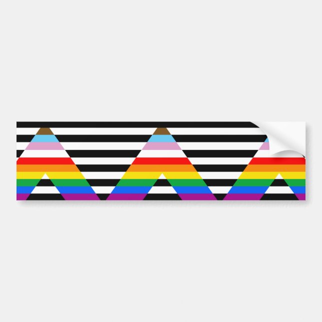 Autocollant De Voiture Drapeau de l'Ally Pride de progression LGBTQ (Devant)