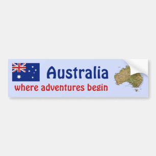 Autocollant De Voiture Drapeau de l'Australie + Adhésif pour pare-chocs