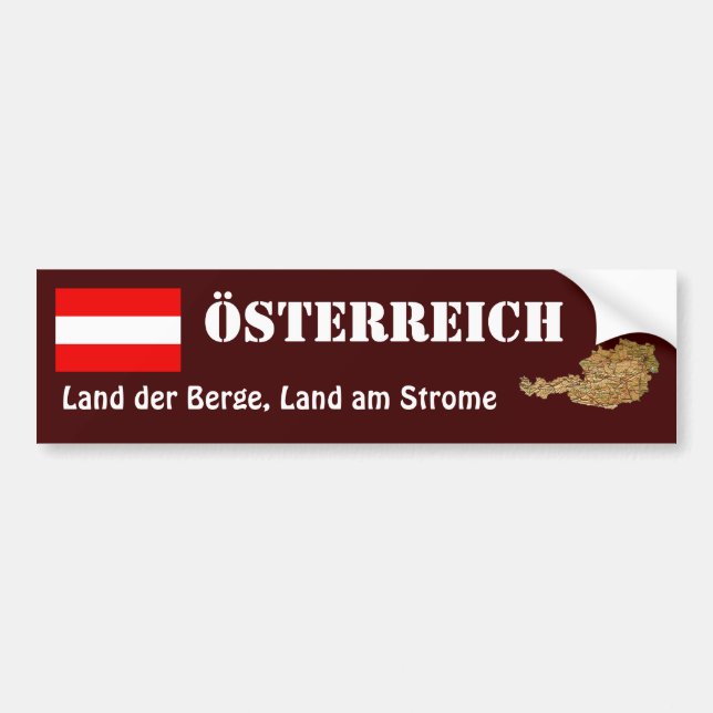 Autocollant De Voiture Drapeau de l'Autriche + Adhésif pour pare-chocs de (Devant)