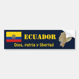 Autocollant De Voiture Drapeau de l'Equateur + Adhésif pour pare-chocs de