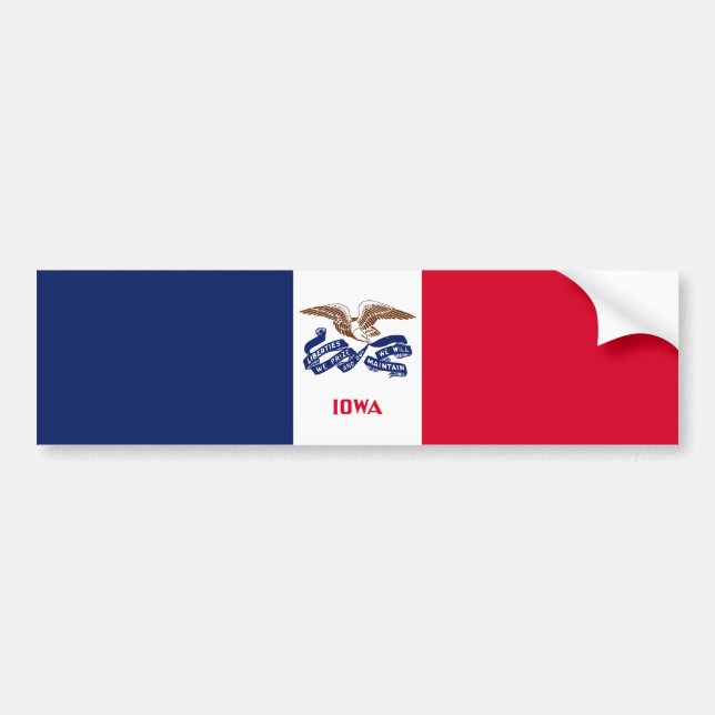 Autocollant De Voiture Drapeau de l'État de l'Iowa (Devant)