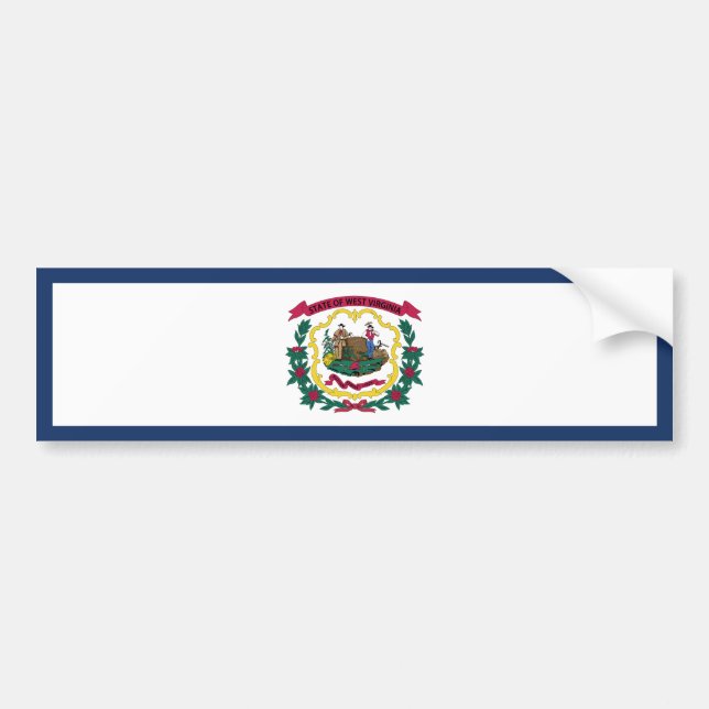 Autocollant De Voiture Drapeau de l'État de Virginie occidentale (Devant)
