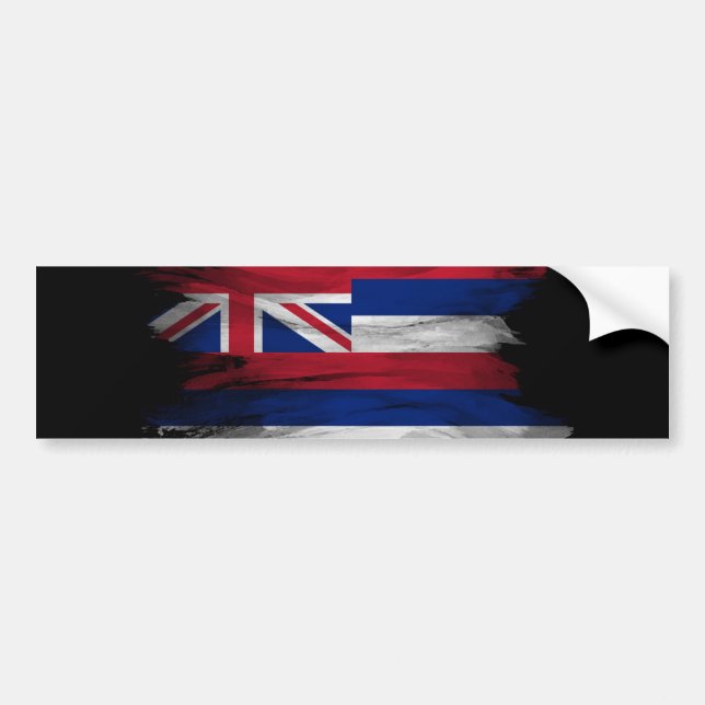 Autocollant De Voiture Drapeau de l'État d'Hawaii brush stroke, drapeau d (Devant)