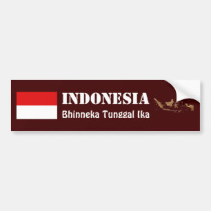 Autocollant De Voiture Drapeau de l'Indonésie + Adhésif pour pare-chocs
