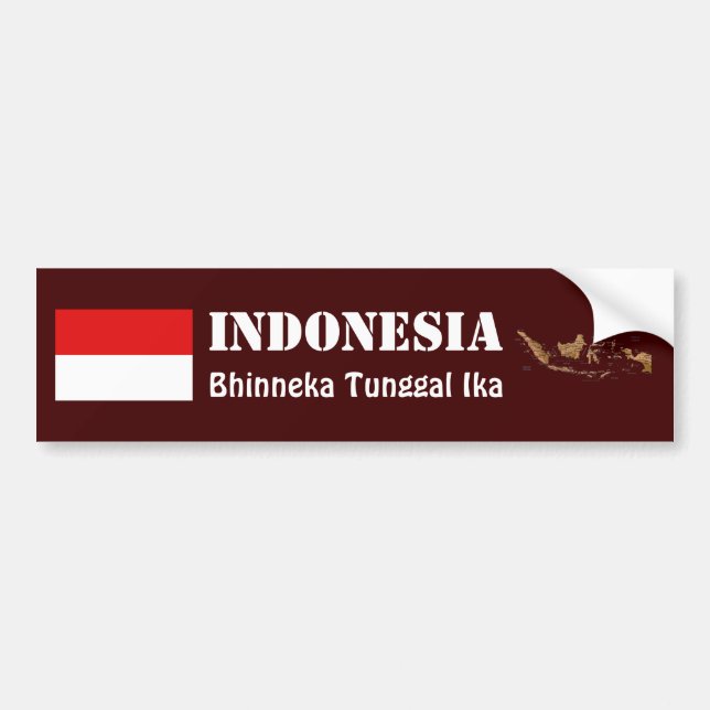 Autocollant De Voiture Drapeau de l'Indonésie + Adhésif pour pare-chocs (Devant)