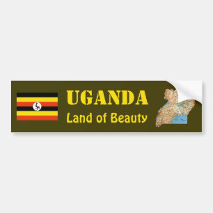 Autocollant De Voiture Drapeau de l'Ouganda + Adhésif pour pare-chocs de