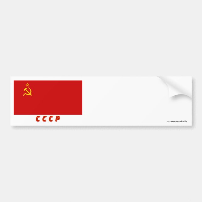 Autocollant De Voiture Drapeau de l'URSS avec des initiales (Devant)