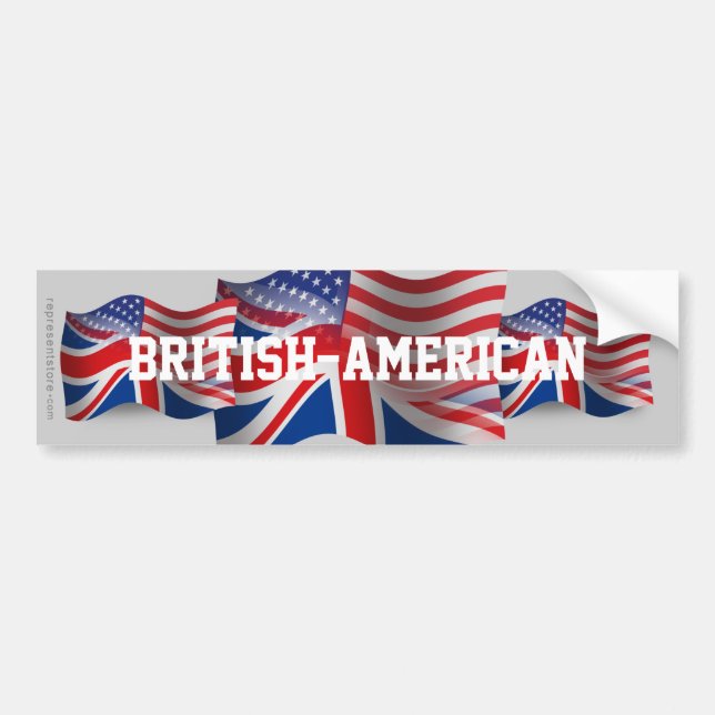 Autocollant De Voiture Drapeau de ondulation Britannique-Américain (Devant)