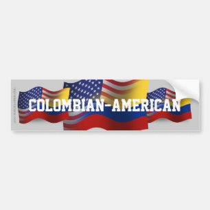 Autocollant De Voiture Drapeau de ondulation Colombien-Américain