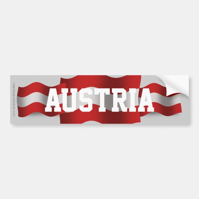 Autocollant De Voiture Drapeau de ondulation de l'Autriche (Devant)