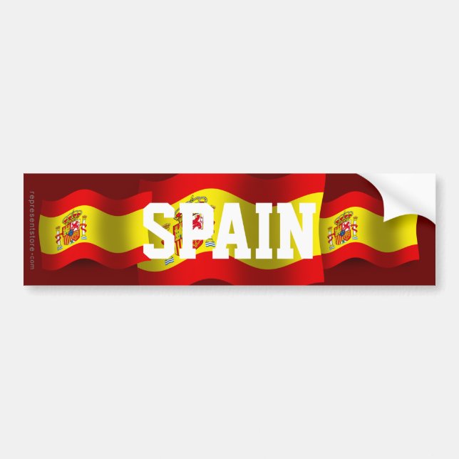 Autocollant De Voiture Drapeau de ondulation de l'Espagne (Devant)