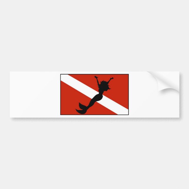 Autocollant De Voiture Drapeau de plongeur de sirène (Devant)