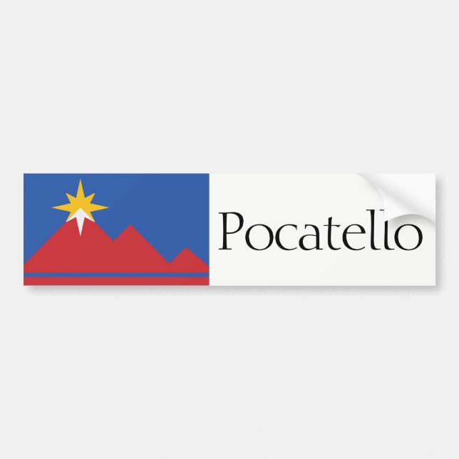 Autocollant De Voiture Drapeau de Pocatello, adhésif pour pare-chocs de (Devant)