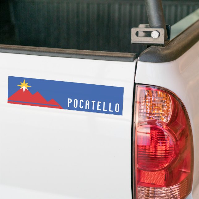 Autocollant De Voiture Drapeau de Pocatello, Idaho (Sur camion)