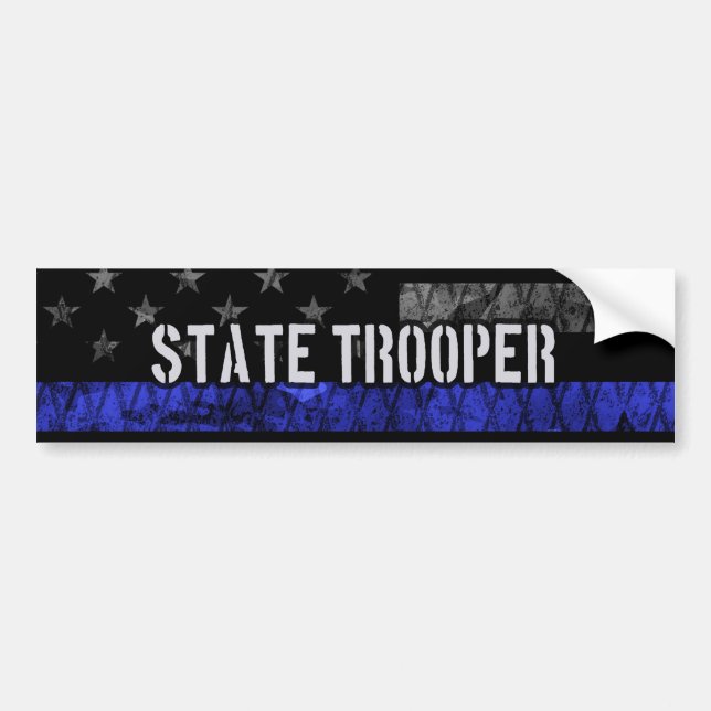 Autocollant De Voiture Drapeau de police de l'État en détresse (Devant)