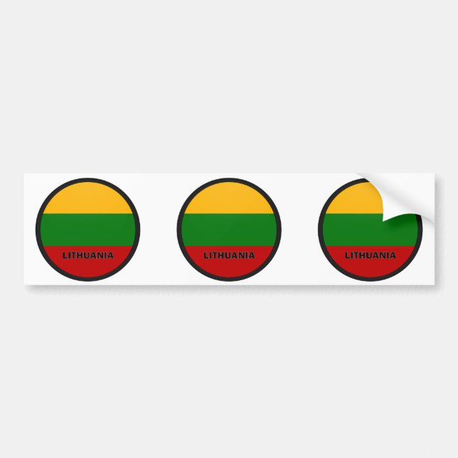 Autocollant De Voiture Drapeau de qualité de rondeau de la Lithuanie (Devant)
