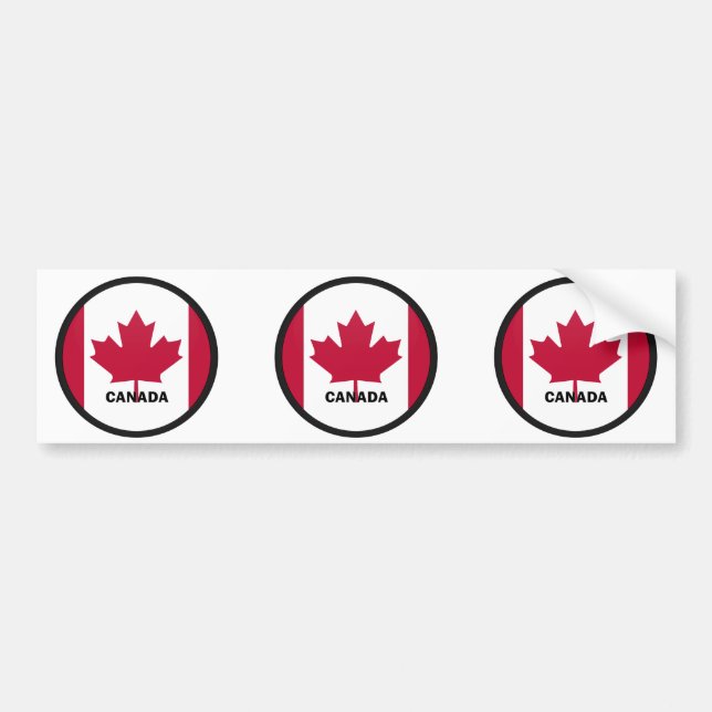 Autocollant De Voiture Drapeau de qualité de rondeau du Canada (Devant)