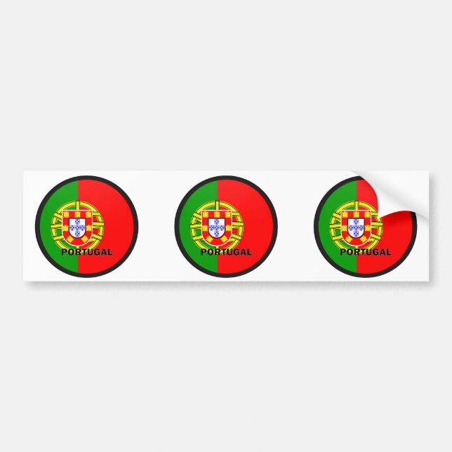 Autocollant De Voiture Drapeau de qualité de rondeau du Portugal (Devant)
