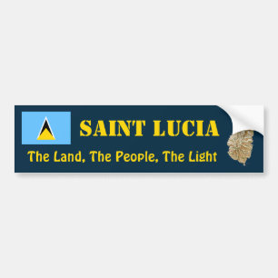Autocollant De Voiture Drapeau de Sainte-Lucie + Adhésif pour pare-chocs