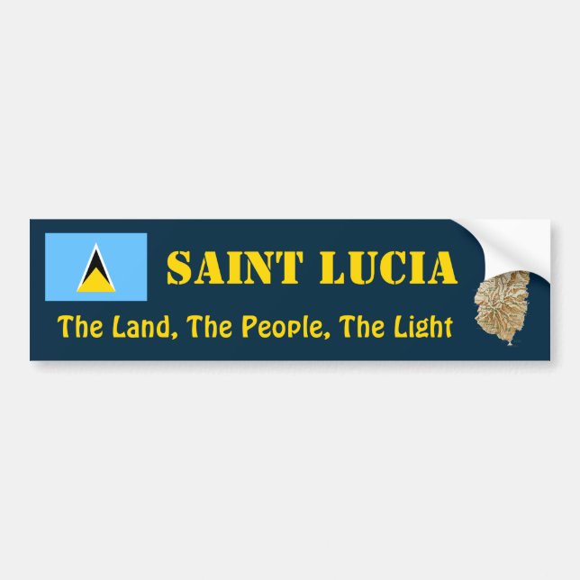 Autocollant De Voiture Drapeau de Sainte-Lucie + Adhésif pour pare-chocs (Devant)