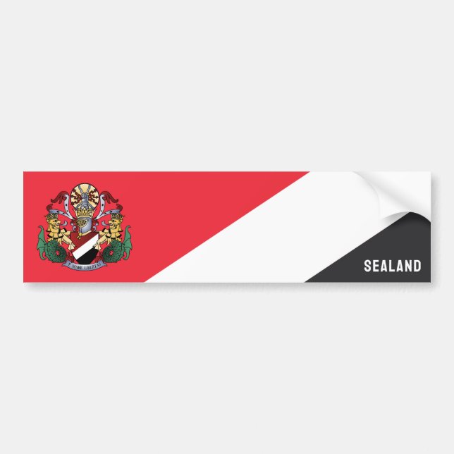 Autocollant De Voiture Drapeau de Sealand, avec armoiries superposées (Devant)
