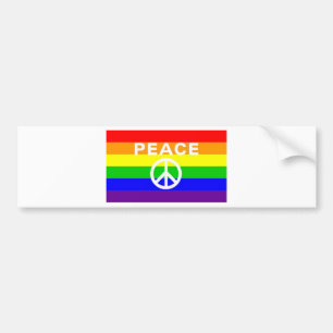 Autocollant De Voiture Drapeau de signe de paix d'arc-en-ciel