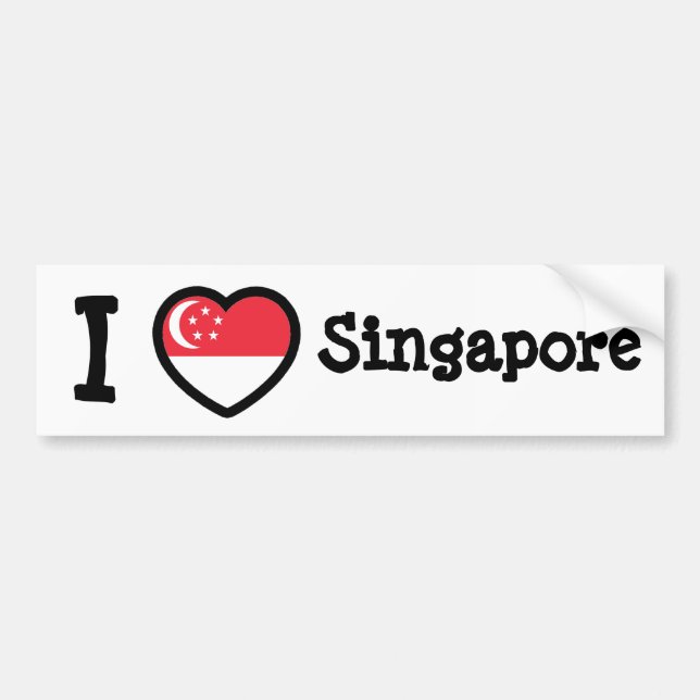 Autocollant De Voiture Drapeau de Singapour (Devant)