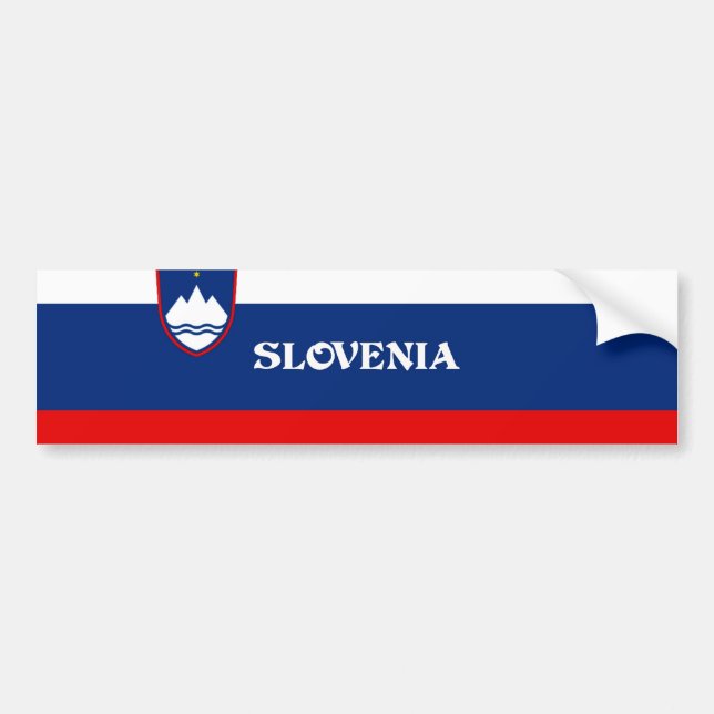 Autocollant De Voiture Drapeau de Slovénie, étiqueté (Devant)