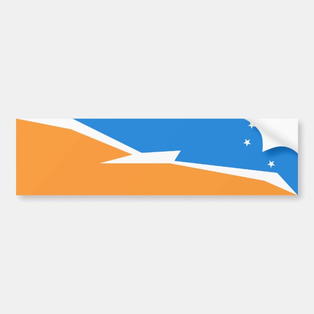 Autocollant De Voiture Drapeau de Terre de Feu. Patagonia, Argentine (Devant)