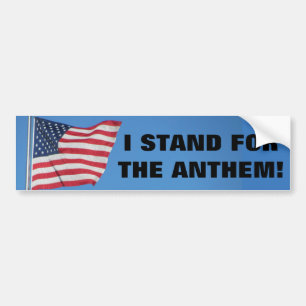 Autocollant De Voiture Drapeau des États-Unis I debout pour l'hymne