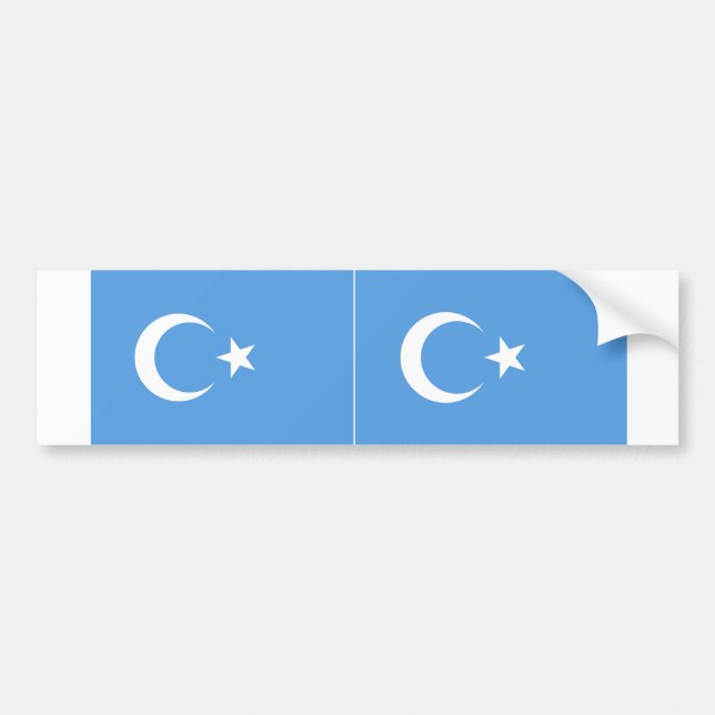 Autocollant De Voiture Drapeau des Ouïghours du Turkestan oriental (Devant)