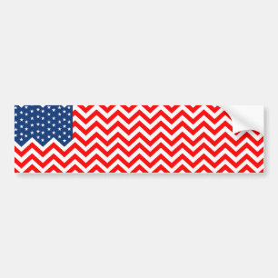Autocollant De Voiture Drapeau des USA dans des vagues de Chevron