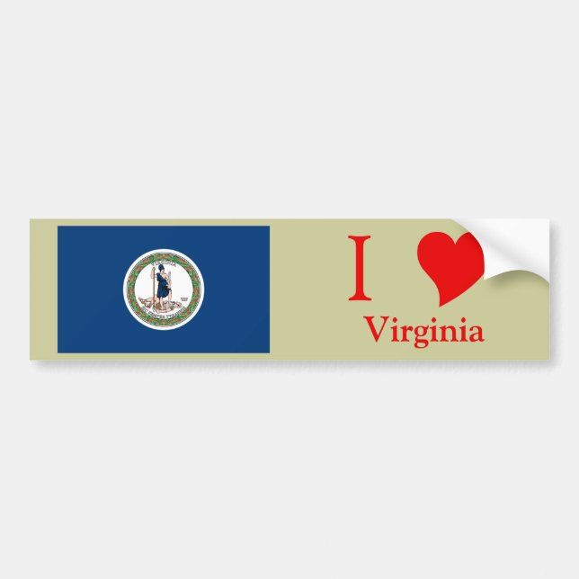 Autocollant De Voiture Drapeau d'état de la Virginie (Devant)