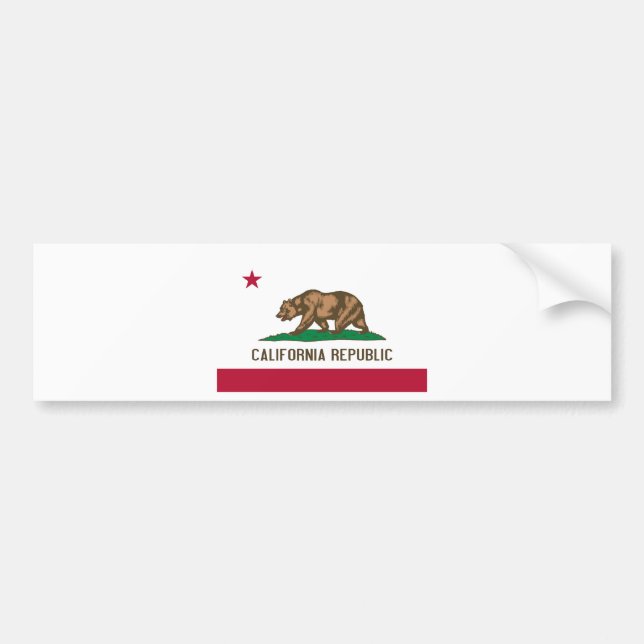 Autocollant De Voiture Drapeau d'état d'ours de République de la (Devant)