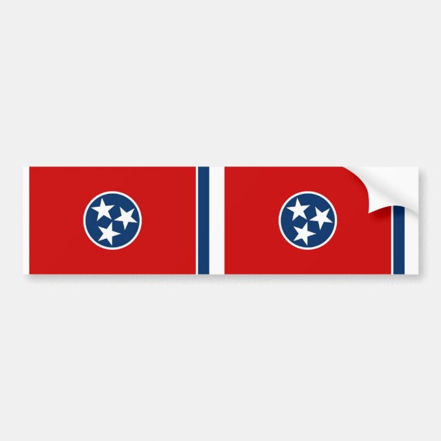 Autocollant De Voiture Drapeau d'état du Tennessee (Devant)