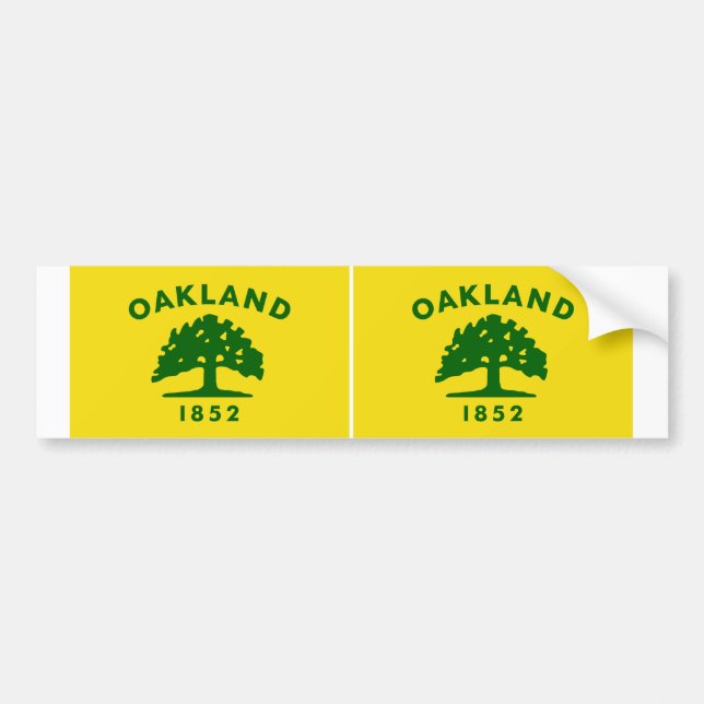 Autocollant De Voiture Drapeau DEUX Oakland, Californie (Devant)