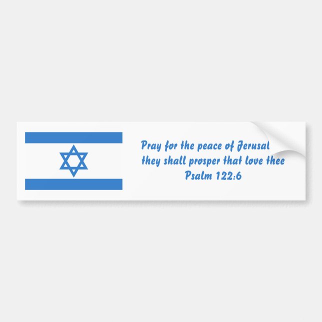 Autocollant De Voiture Drapeau d'Israël, (Devant)