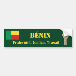 Autocollant De Voiture Drapeau du Bénin + Adhésif pour pare-chocs de