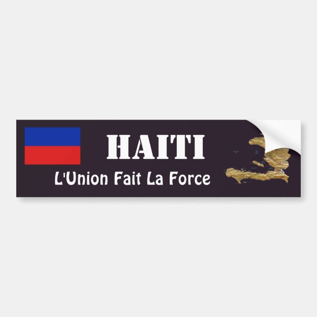 Autocollant De Voiture Drapeau du Haïti + Adhésif pour pare-chocs de (Devant)