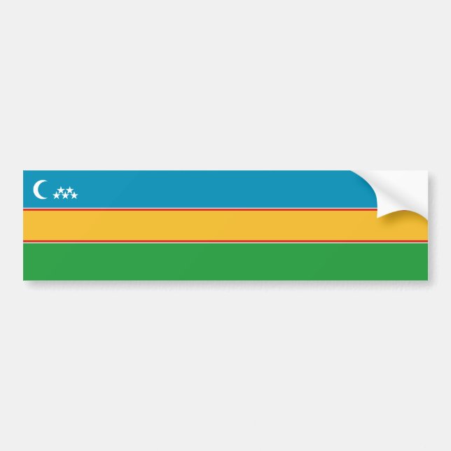 Autocollant De Voiture Drapeau du Karakalpakstan (Devant)