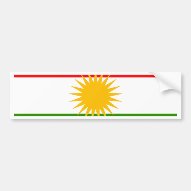 Autocollant De Voiture Drapeau du Kurdistan (Devant)