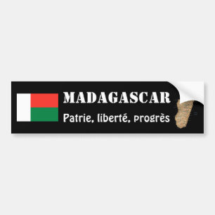 Autocollant De Voiture Drapeau du Madagascar + Adhésif pour pare-chocs de