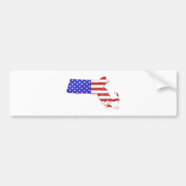 Autocollant De Voiture Drapeau du Massachusetts Etats-Unis silhouette car