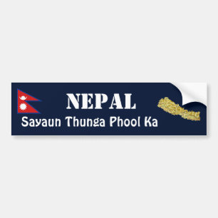 Autocollant De Voiture Drapeau du Népal + Adhésif pour pare-chocs de