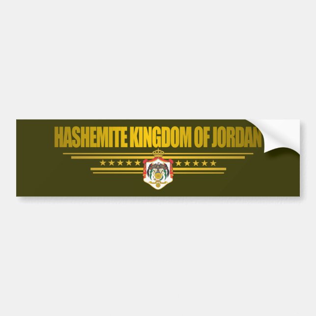 Autocollant De Voiture Drapeau du Royaume de Jordanie (Devant)