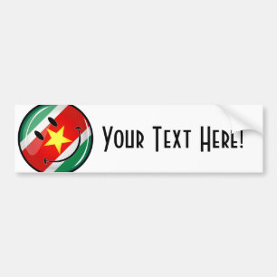 Autocollant De Voiture Drapeau du Suriname   Visage souriant